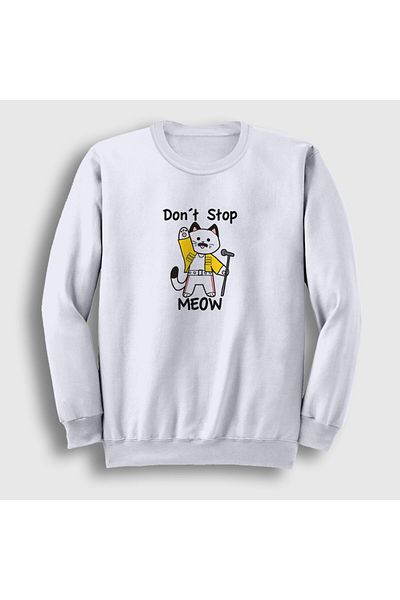 Presmono Φούτερ Unisex White Meow Queen Freddie Mercury 407847 ττ