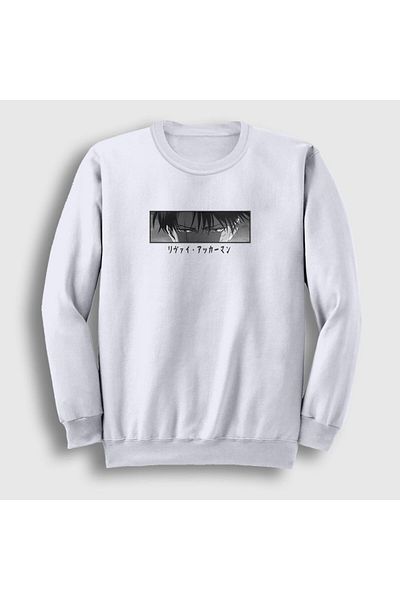 Presmono Unisex Λευκό Levi Ackerman Anime Attack On Titan Φούτερ 351118 ττ