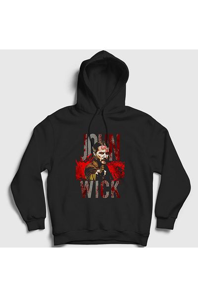 Presmono Унисекс суитшърт с качулка Black Blood John Wick 395527tt