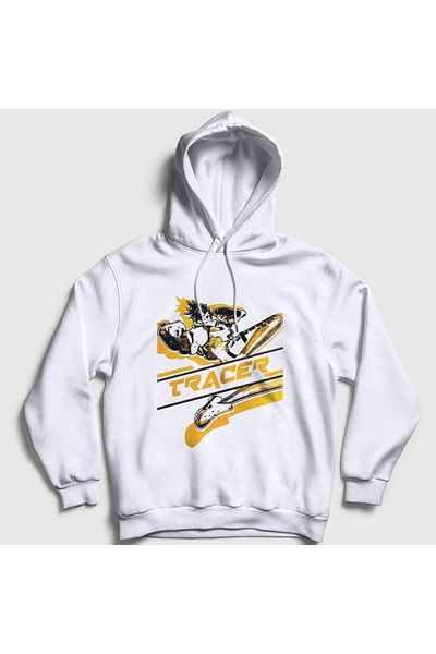 Presmono Φούτερ με κουκούλα Unisex White Tracer Gaming Overwatch 363037 ττ