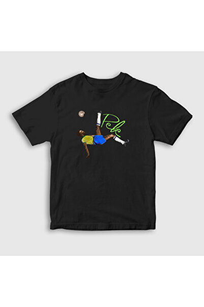 Presmono Unisex dečje crne brazilske fudbalske patike Pele T-shirt 370439tt