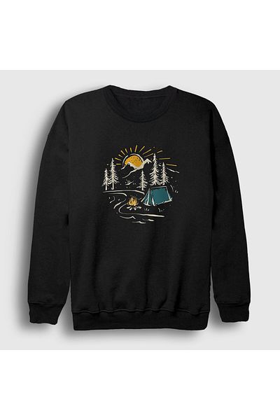 Presmono Φούτερ Unisex Black Nature Camper Camping 372161 ττ