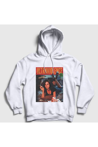 Presmono Φούτερ με κουκούλα Unisex White Pulp Fiction Lana Del Rey 410500 ττ
