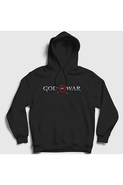 Presmono Унисекс суитшърт с качулка и черно лого God of War 405790tt