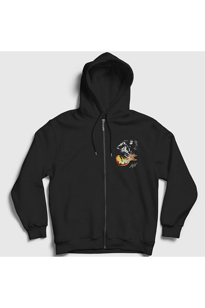 Presmono Φούτερ με κουκούλα Unisex Black Sign Guitarist Guns N' Roses Slash με φερμουάρ 411878 ττ