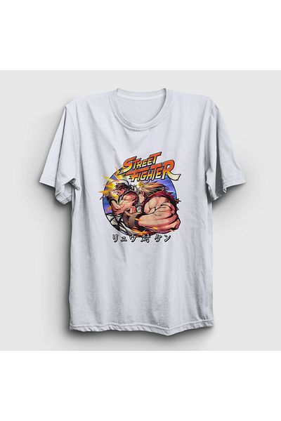 Presmono Μπλουζάκι Unisex White Ryu Vs Ken V3 Street Fighter 411413 ττ