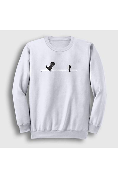 Presmono Unisex Λευκό Φούτερ Δεν Υπάρχει Διαδίκτυο Dinosaur Dinosaur 361841 ττ