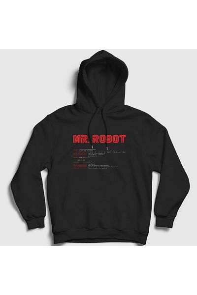 Presmono Унисекс черен суитшърт с качулка Sudo Hacker Mr Robot 413331tt