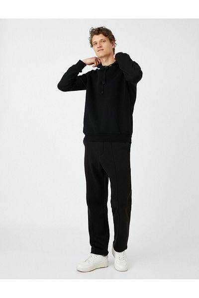 Koton Ribbed Detailed Lace up Waist Sweatpants - Pocket Stitched