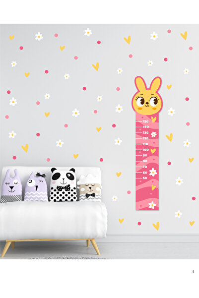 GSticker مجموعة ملصقات حائط على شكل دائرة على شكل قلب أرنب ديزي ومسطرة لقياس ...