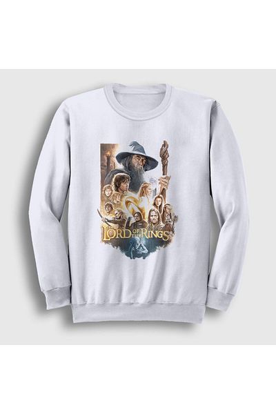 Presmono Unisex Λευκή αφίσα Ο Άρχοντας των Δαχτυλιδιών Φούτερ 361981 ττ