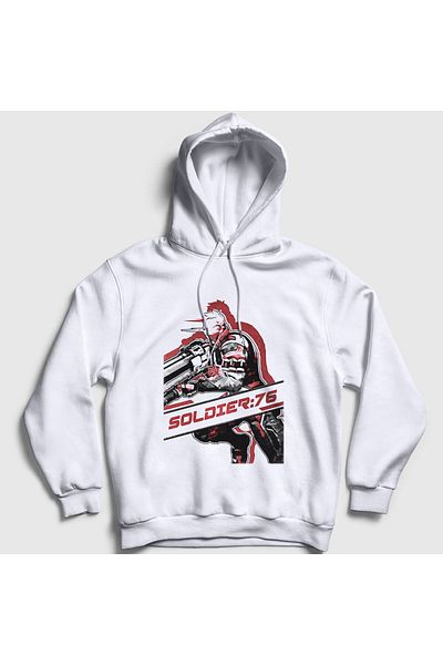 Presmono Φούτερ με κουκούλα Unisex White Soldier 76 Game Overwatch 362577 ττ