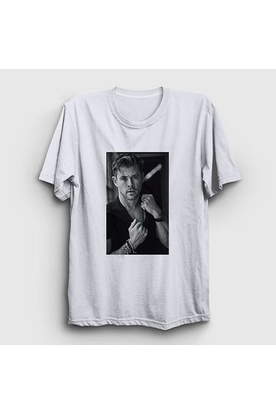 Presmono Μπλουζάκι Unisex Λευκό σε αποχρώσεις του γκρι Chris Hemsworth 358633 ττ
