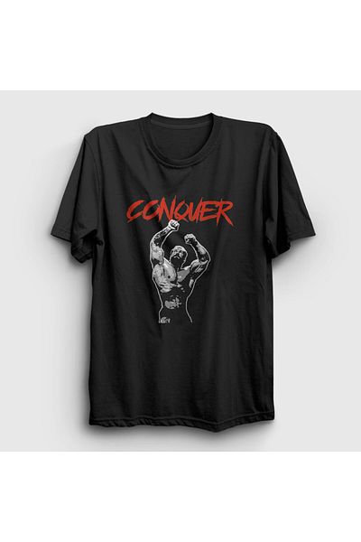 Presmono Μπλουζάκι Unisex Black Conquer Gym Sports Chris Bumstead 396713 ττ