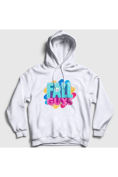 Presmono Φούτερ με κουκούλα Unisex White Logo Gaming Fall Guys 360440 ττ