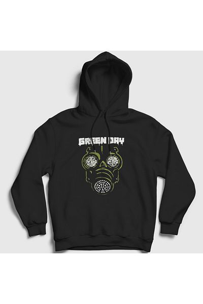 Presmono Унисекс черен суитшърт с качулка Gas Green Day 402401tt