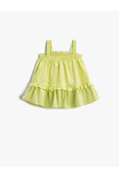 Koton Rochie Midi cu Volane Curea Bumbac