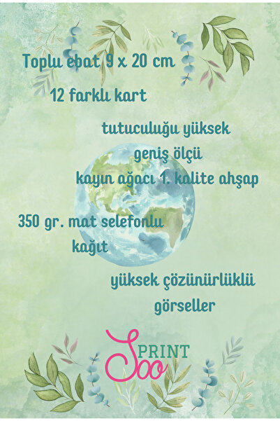 SooPRINT 2026 Çiçekli Buket Temalı Ahşap Standlı Masa Takvimi - Hediye / Dekoratif /takvim / Yılbaşı