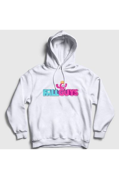 Presmono Φούτερ με κουκούλα Unisex White Logo V2 Gaming Fall Guys 361213 ττ