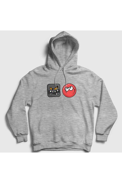 Presmono Φούτερ Unisex Grey Evil Square Game Red Ball με κουκούλα 358252 ττ