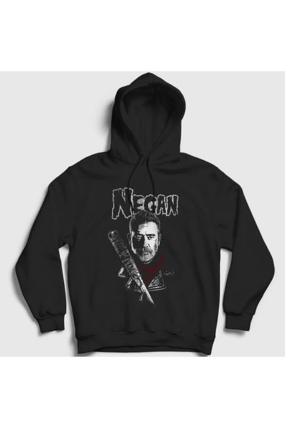 Presmono Унисекс черен суитшърт с качулка Negan Smith The Walking Dead 390431tt