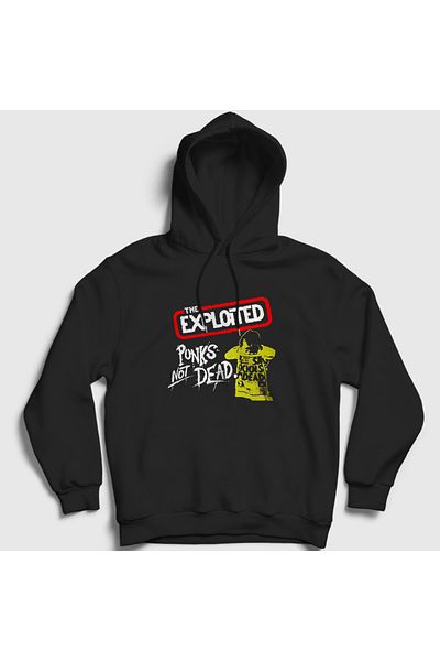 Presmono Унисекс суитшърт с качулка Black Punks Not Dead The Exploited - 385893tt
