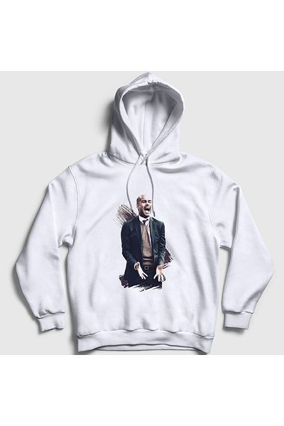 Presmono Josep Pep Guardiola Unisex Λευκό φούτερ με κουκούλα ποδοσφαίρου - 340371 ττ