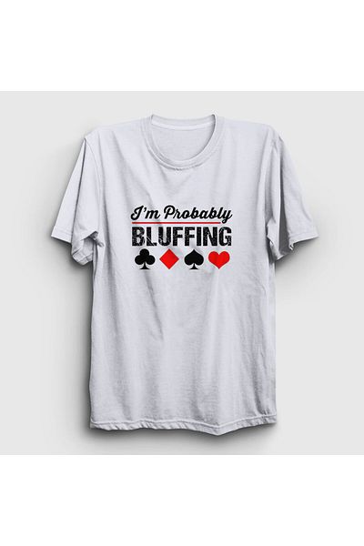Presmono Μπλουζάκι Unisex White Probably Bluffing Poker 362010 ττ