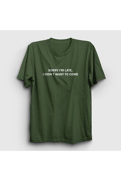 Presmono Μπλουζάκι Unisex Khaki Sorry I M Late 412699 ττ