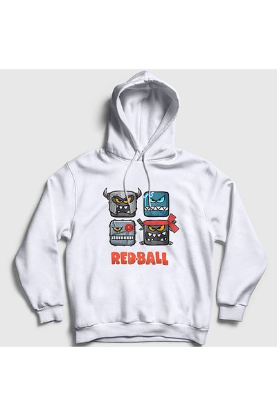 Presmono Φούτερ Unisex White Squares Game Red Ball Hooded 362647 ττ