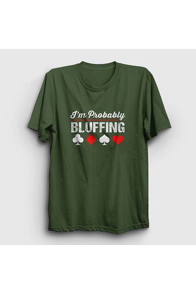 Presmono Μπλουζάκι Unisex Khaki Πιθανότατα Bluffing Poker 362010 ττ