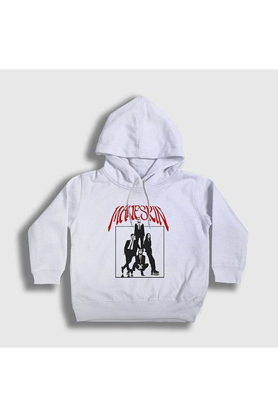 Presmono Hanorac alb unisex pentru copii cu glugă Maneskin -356901tt