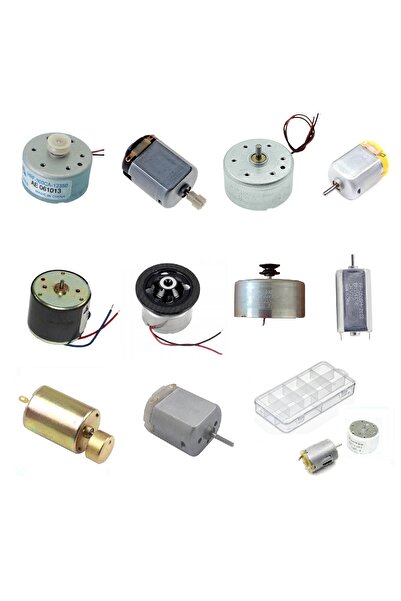 Devre Dünyası Küçük Tip Elektrik DC Motor Deney Seti Kutulu - 10 Adet (Titreşim ve Oyuncak Motoru Hediyeli)