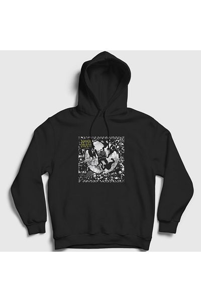 Presmono Унисекс черен суитшърт с качулка Napalm Death 389380tt