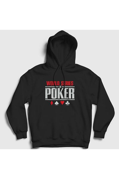 Presmono Φούτερ με κουκούλα Unisex Μαύρο Wsop World Series Of Poker 363720 ττ