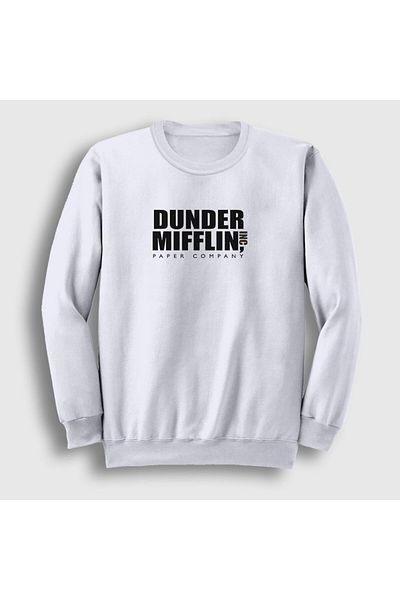 Presmono Unisex White Dunder Mifflin Τηλεοπτική Σειρά The Office Φούτερ 345288 ττ