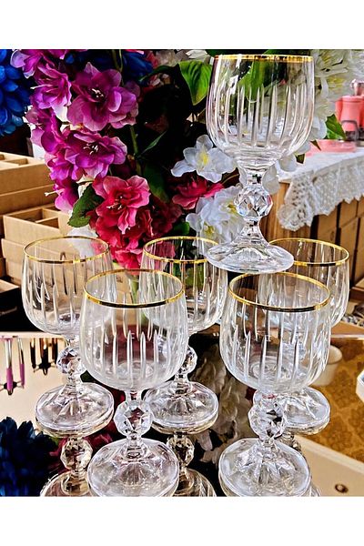 Bohemia Brown Color Crystal Stick Model Water Cup - M2
