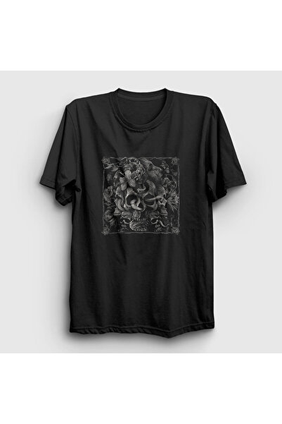 Presmono Unisex Siyah Cobra Art Skull Kurukafa T-shirt 348900tt