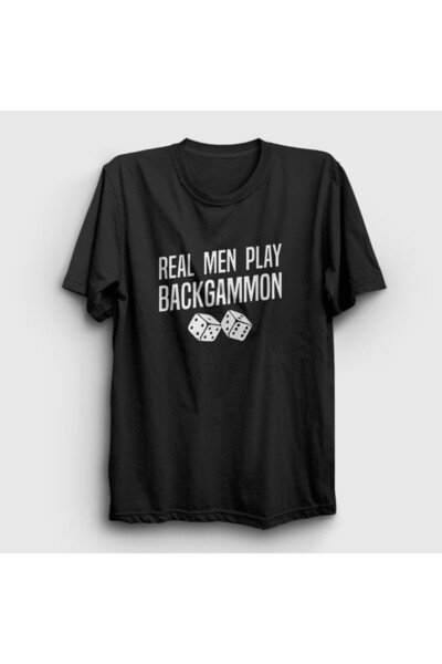 Presmono Unisex crna igra backgammona za prave muškarce Backgammon T-shirt 41...
