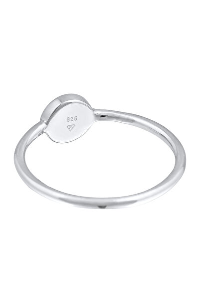 ELLI Dámský prsten solitaire stack basic s černým smaltem ze sterlingového stříbra 925