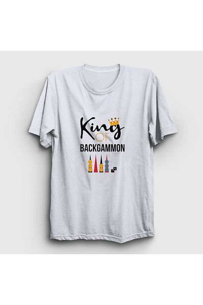 Presmono Μπλουζάκι Unisex White King Of Backgammon Game Backgammon 418263 ττ