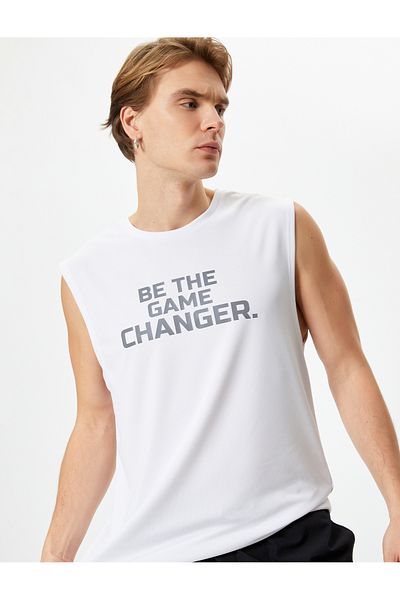 Koton Sport-Tanktop, ärmellos, Slogan-Print, Rundhalsausschnitt