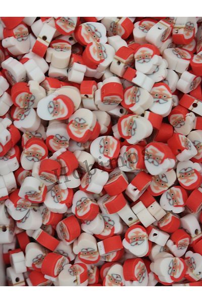 Hobimos 25 τμχ Φιγούρα Άγιου Βασίλη Fimo Beads - Κοσμήματα Κατασκευής Χάντρες