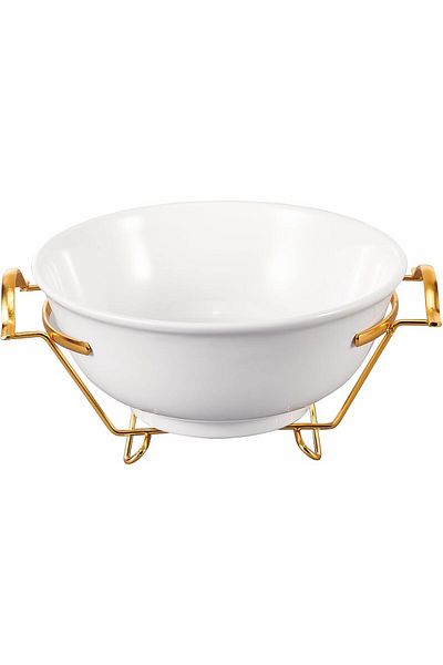 ORCHID 10.8Ò Round Ceramic Serving Bowl With Gold Stand