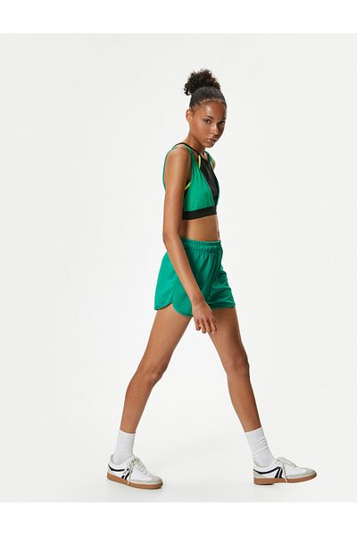 Koton Extrakurze Sportshorts mit hoher Taille und Schnürung – Relax Fit