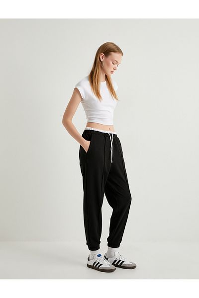 Koton Jogger Pants Double Waist Detailed Tied Ribbed