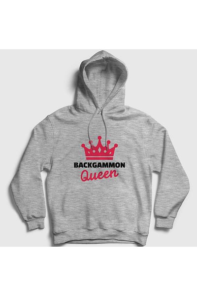 Presmono Φούτερ με κουκούλα Unisex Grey Backgammon Queen Backgammon Queen Game 417587 ττ