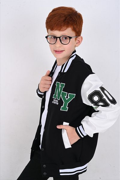 gamaro Unisex Kids 3 Thread Snap Closure College Jacket