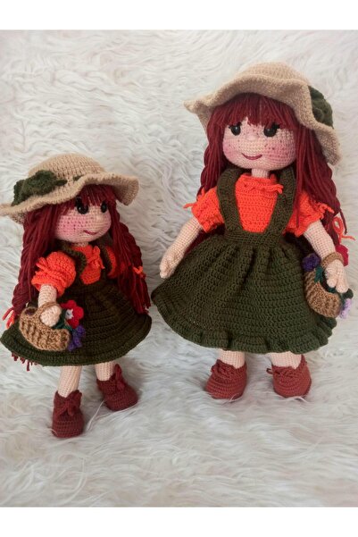 OYUNCAKPARK Anne Kız Çiftçi Bebekler Takımı Amigurumi Organik Oyuncak