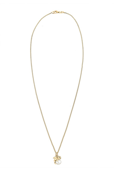 ELLI Dámský náhrdelník s motivem andělíčka a kultivovanou sladkovodní perlou ze sterlingového stříbra 925